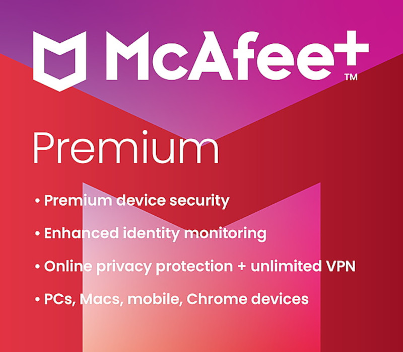 McAfee+ Premium Individual Key (1 Year / Unlimited Devices) <span dir="ltr" class="cl-ltr">McAfee+ Premium Family EU Key (1 Year / 6 Devices)</span> - تصویر 1